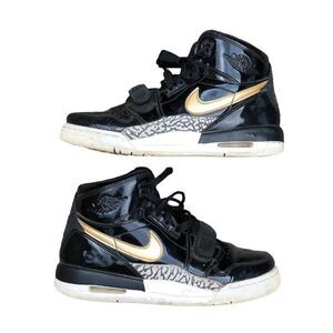 Rare Nike Air Jordan 1 Legacy 312 Black Gold Patent Size 7.5